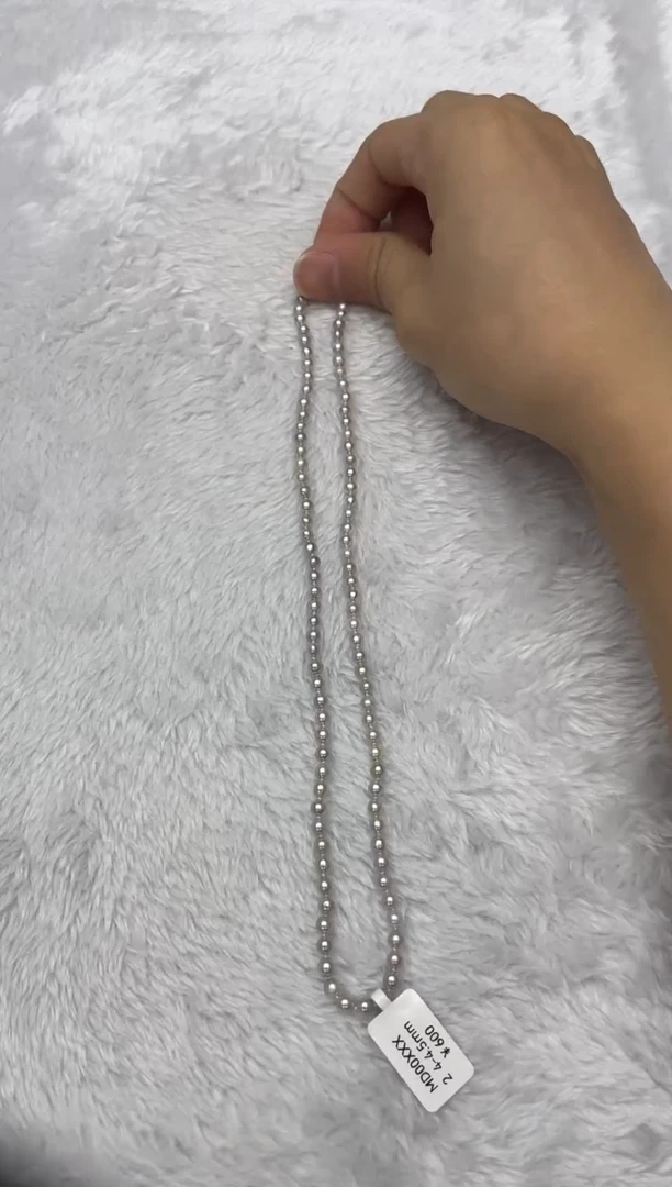 海水珍珠银S925镶嵌项链AK真多麻4-4.5mm