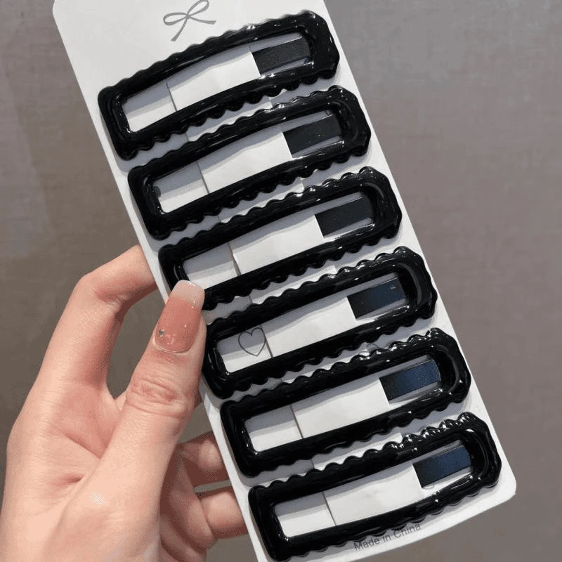 网红亮面方形波浪碎发气质BB夹刘海夹