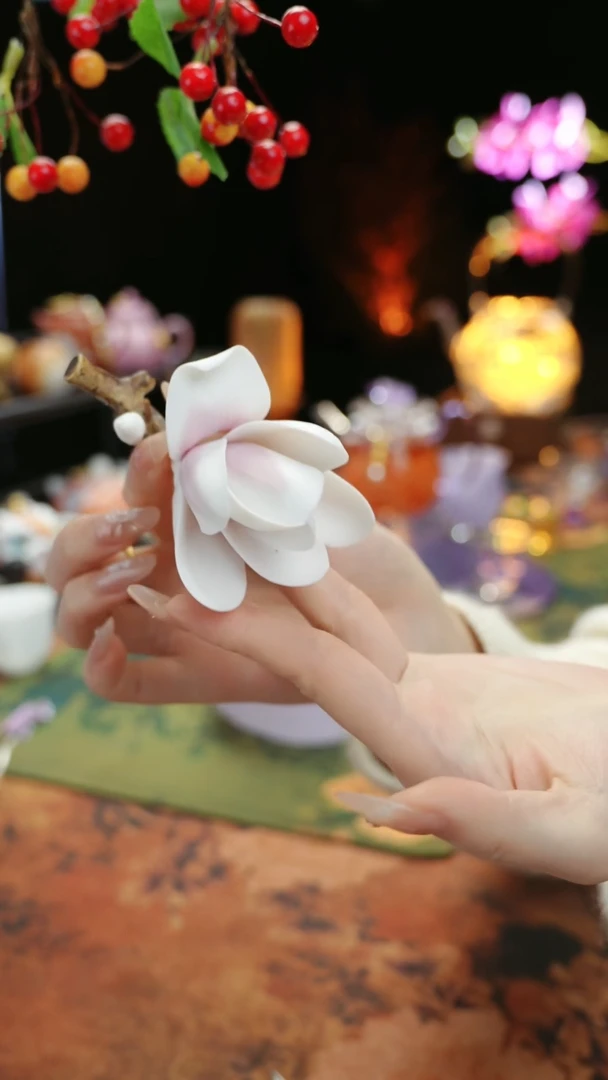 【闪购商品】紫色玉兰花摆件香插