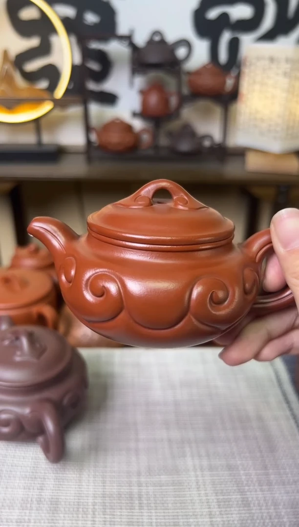 【闪购商品】朱泥茶壶朱泥仿古如意壶180CC