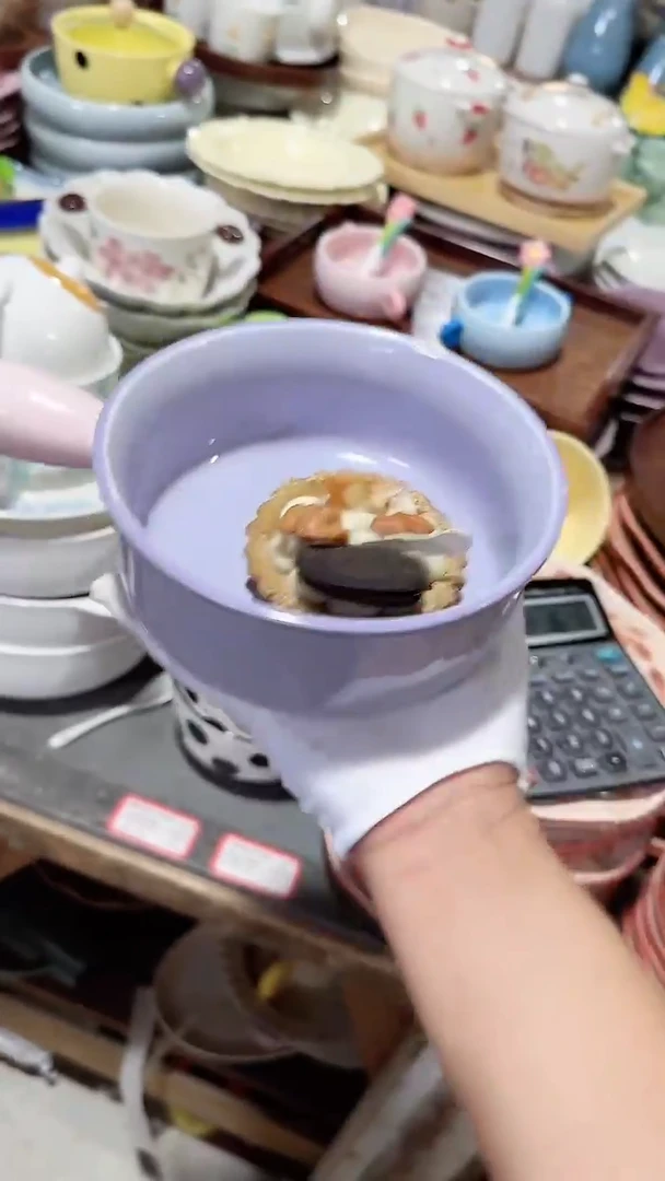 瓷片手柄碗 微瑕凑满20元包邮