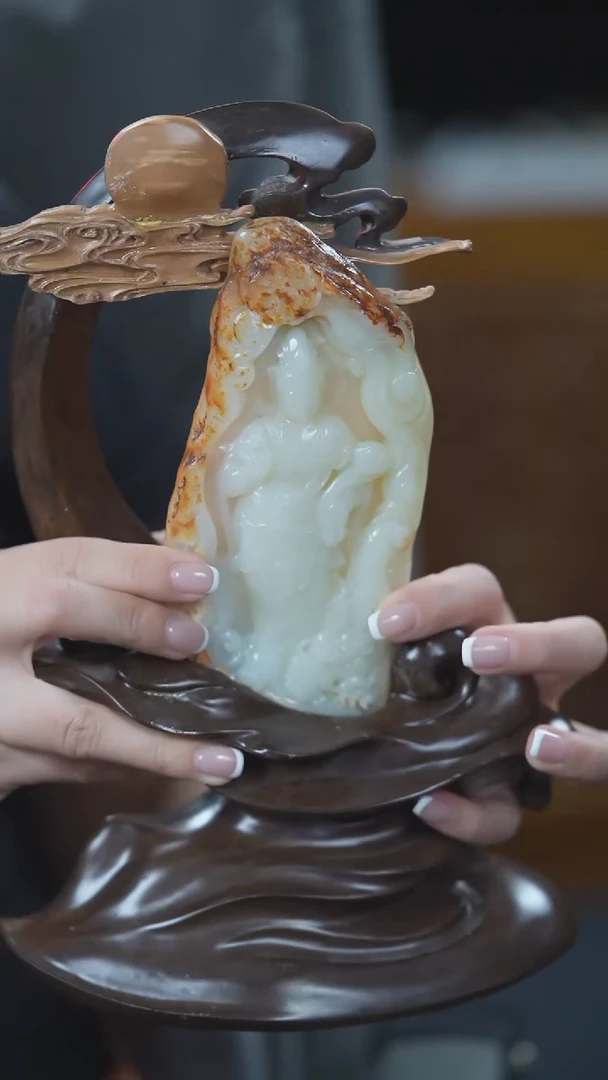 未镶嵌和田玉摆件观音