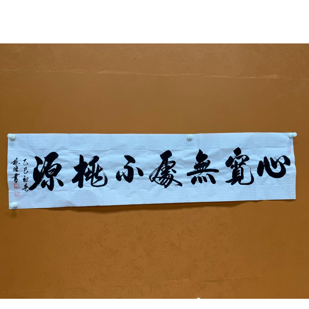 心宽无处不桃源-----卢老师 宣纸（四尺对开）