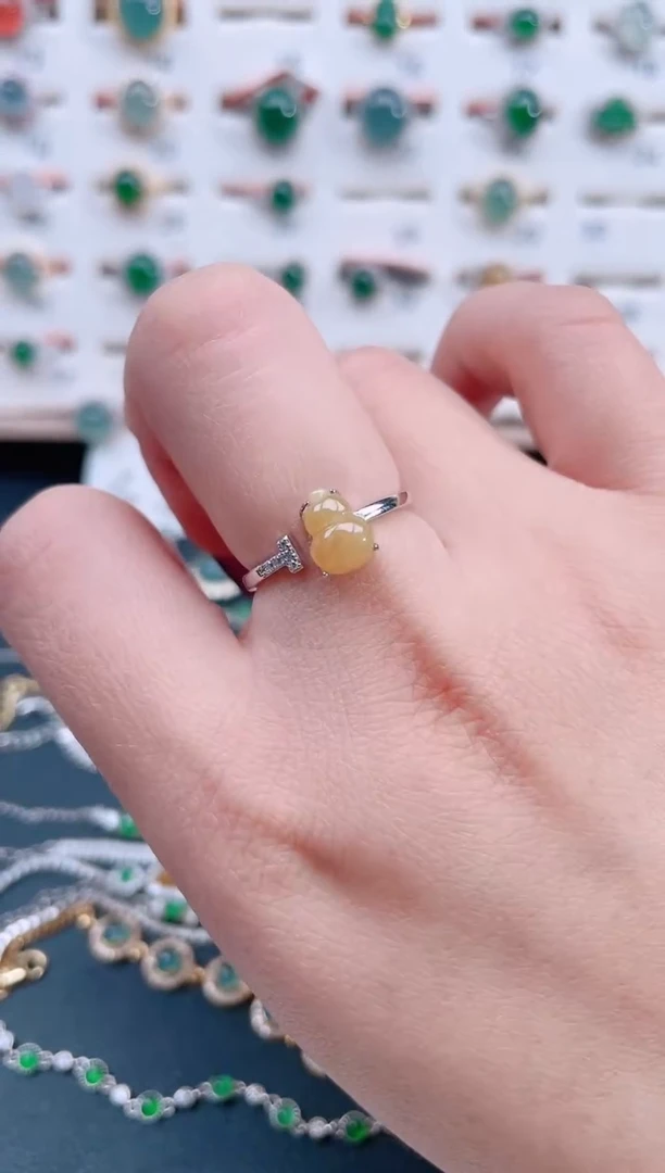 银S925镶嵌戒指翡翠天然翡翠