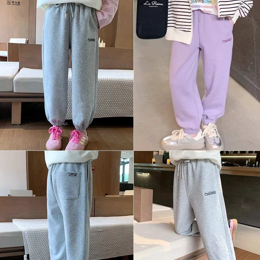 女童束脚运动裤2025春秋新款儿童宽松休闲流卫裤K24110