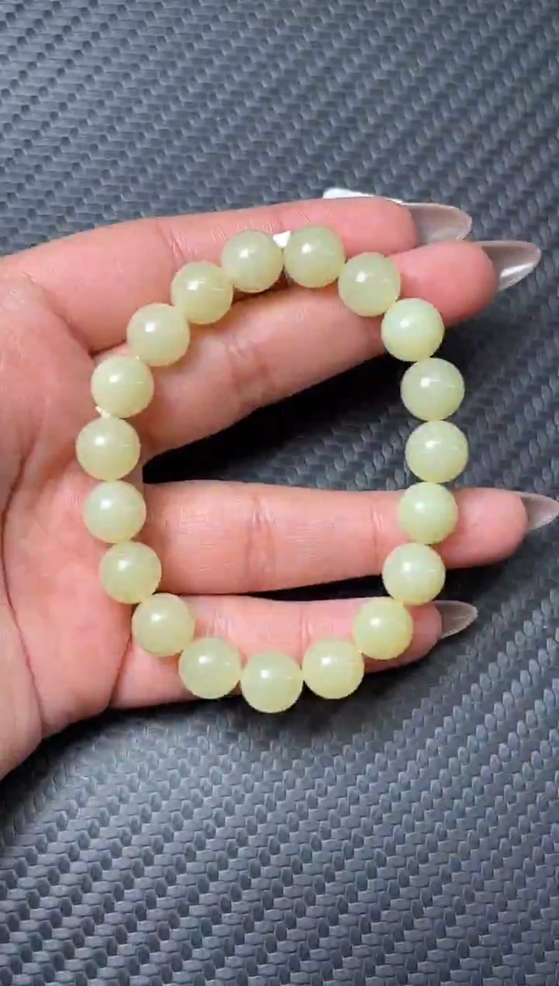 未镶嵌手串和田玉若羌安徽矿微色差卡10