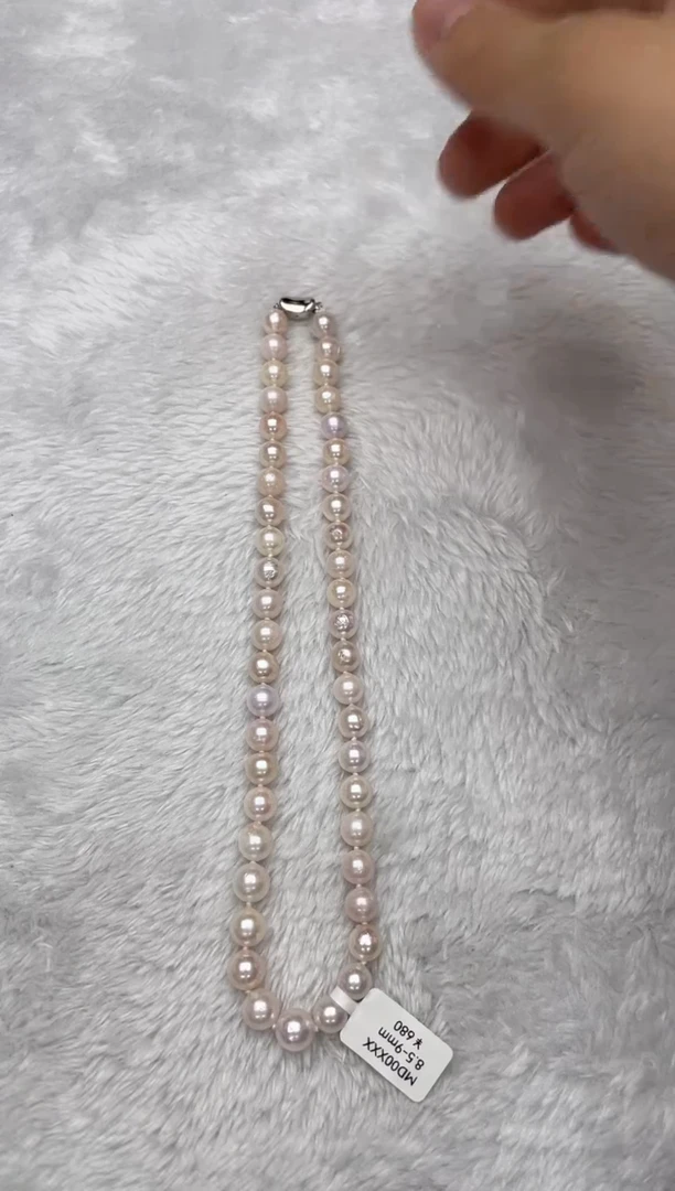 项链银S925镶嵌海水珍珠AK8.5-9mm