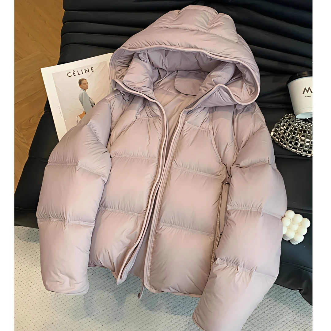 2025韩系连帽棉服外套女冬装设计感超好看小个子气质减龄显瘦棉衣