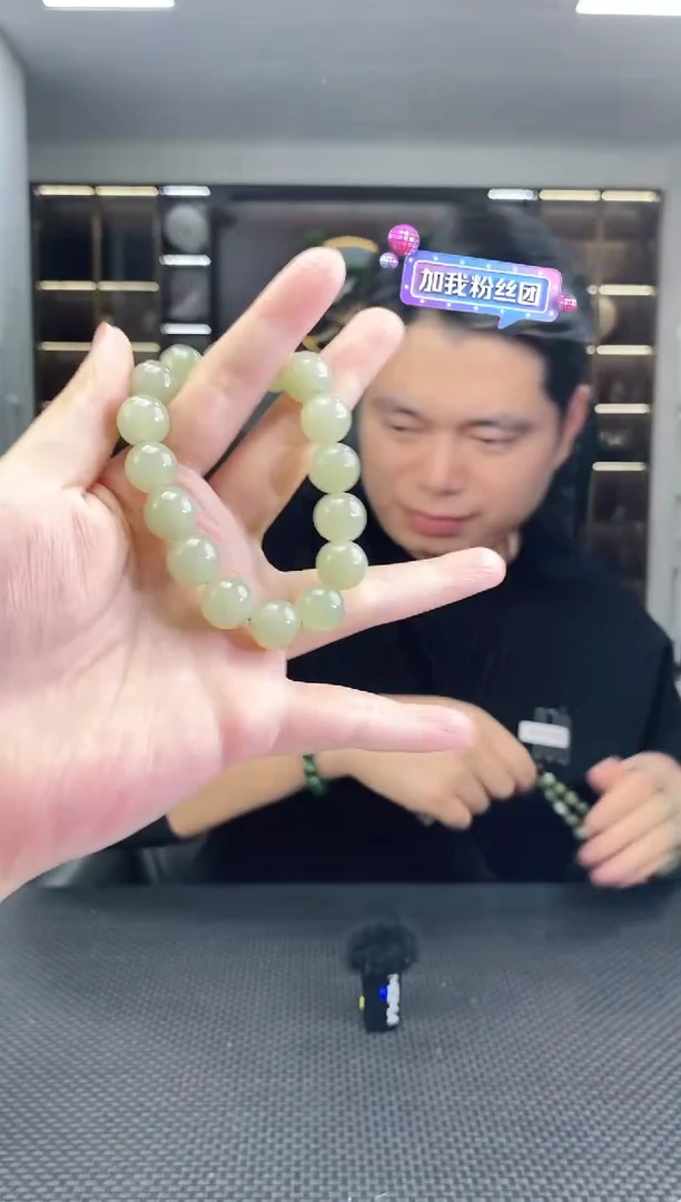 颈饰未镶嵌和田玉圆珠卡12手串