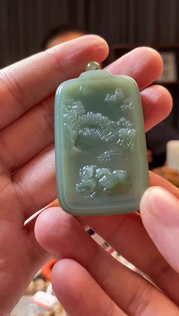 和田玉未镶嵌吊坠(不含链)挂件36g