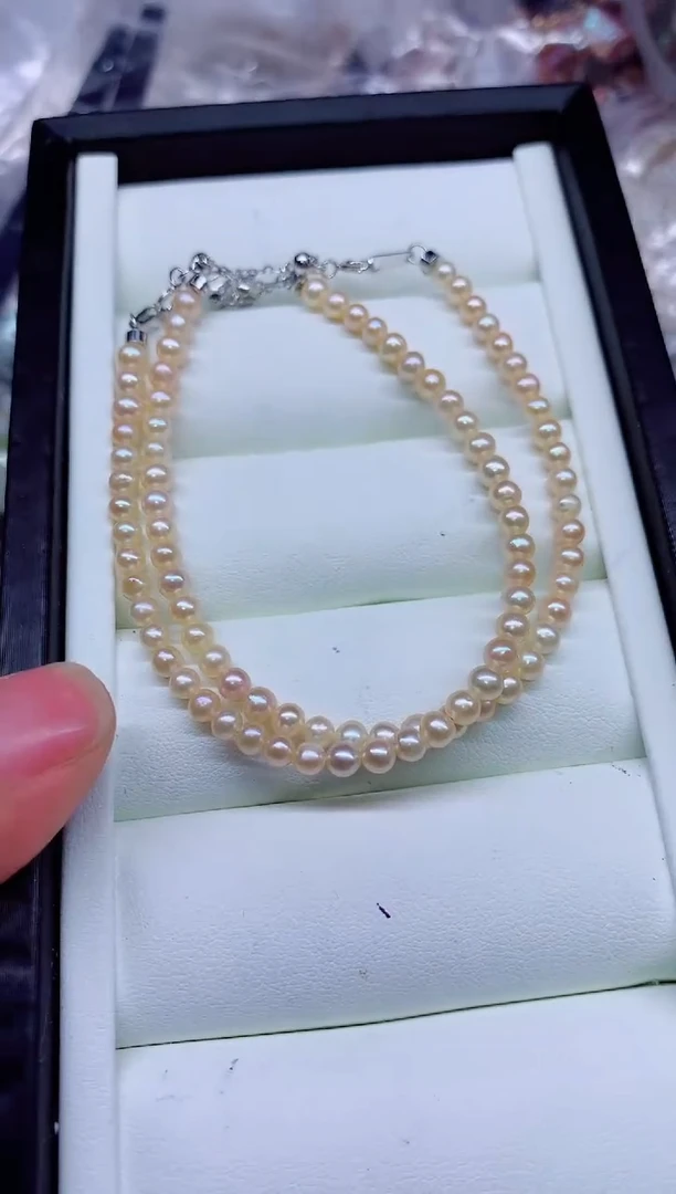 淡水珍珠手链银S925镶嵌多样性发其一，非无暇