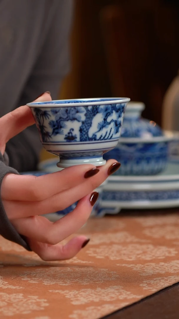 【闪购商品】元黛工坊松竹梅马蹄杯