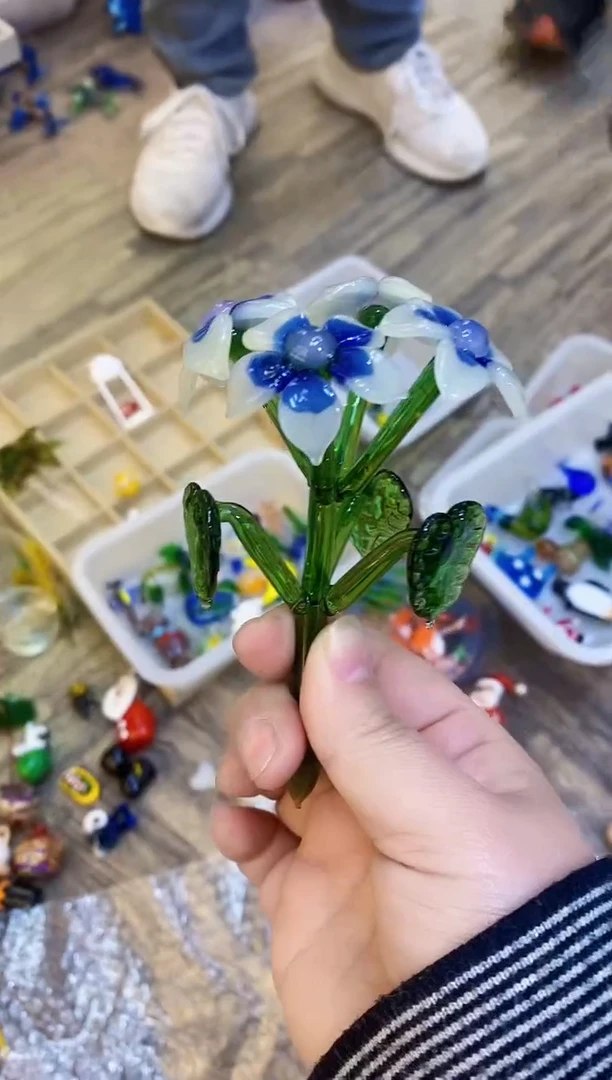 【闪购商品】琉璃手工艺品一枝花