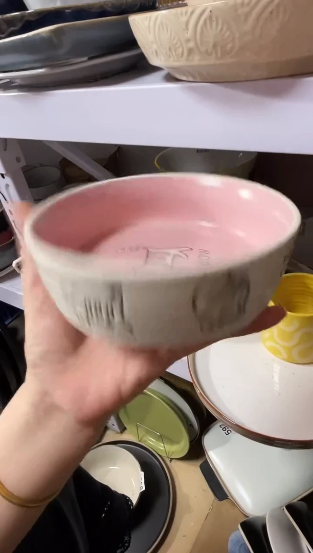 瓷微瑕（2个装）小猫小碗