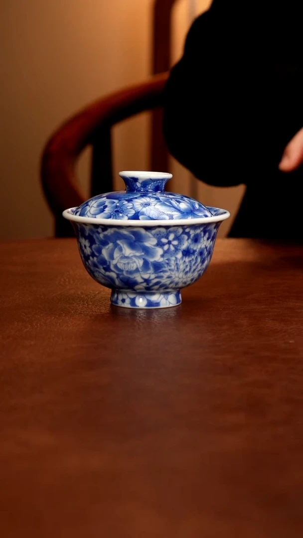 摆件陶景德镇瓷器，青花瓷手绘茶具~