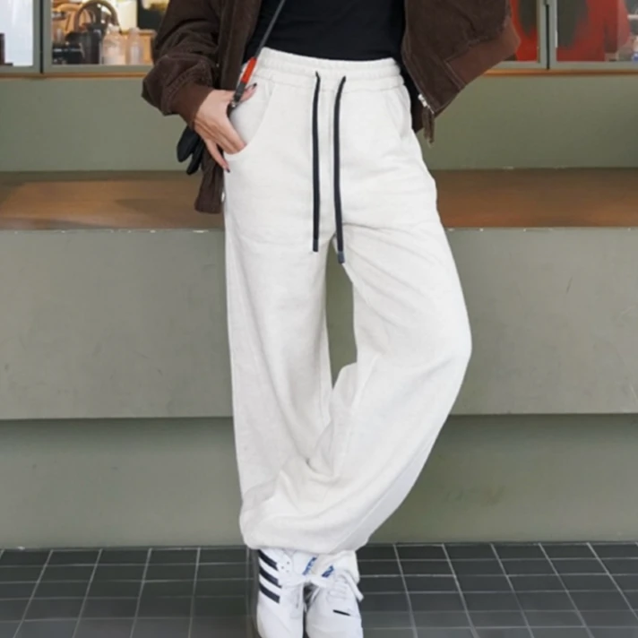 ULIMBER丨香蕉阔腿裤女秋冬宽松卫裤小个子直筒卫裤运动休闲长裤