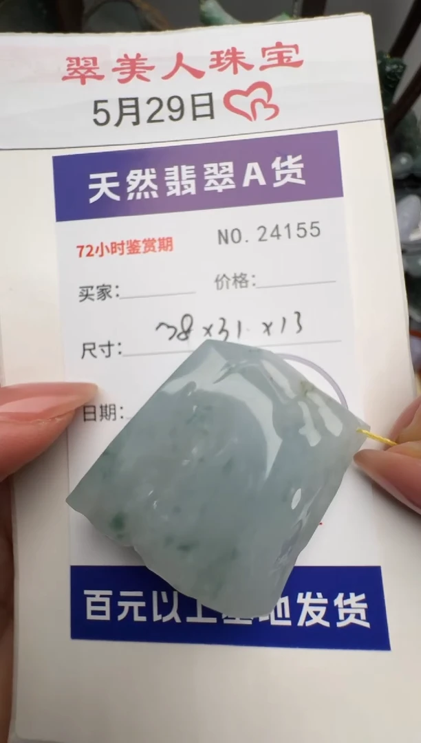 翡翠未镶嵌颈饰原石24155