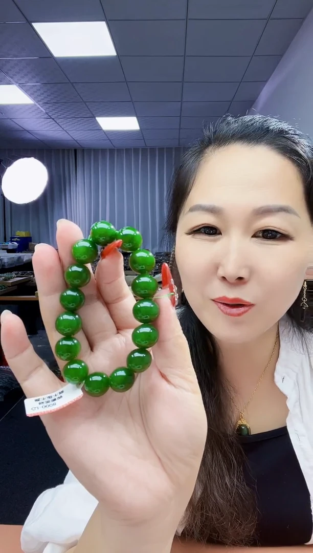 手串未镶嵌和田玉纯天然和田玉俄7碧红皮冰底菠菜绿14