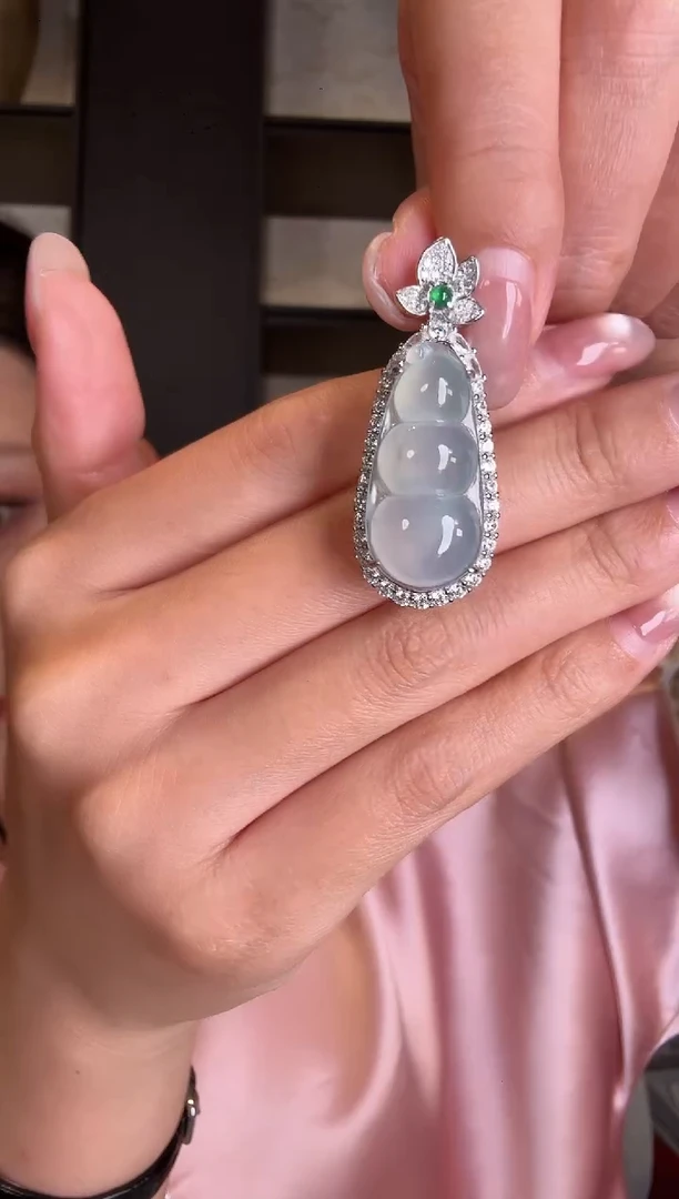 颈饰银S925镶嵌翡翠125