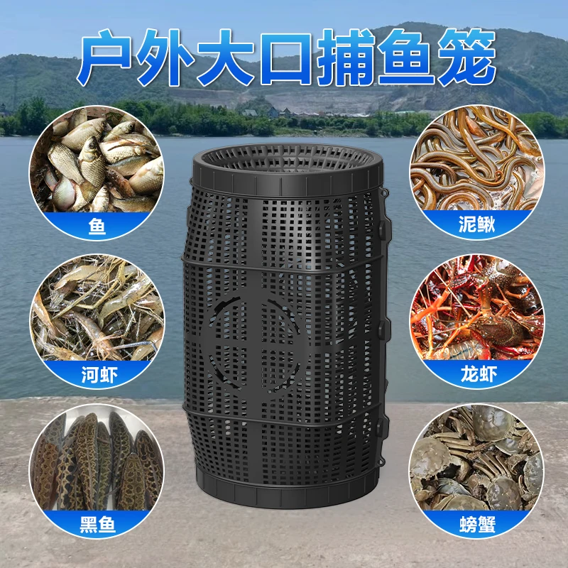 【收获多多】加大号升级款鱼笼一体设计可捕鱼虾泥鳅黄鳝小龙虾绳网