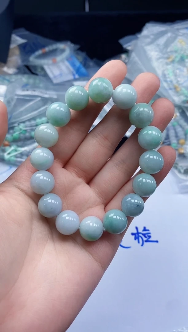未镶嵌手串翡翠缅甸天然A货翡翠一物一证