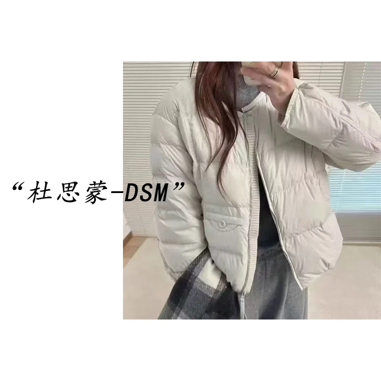 （杜思蒙服饰）865-“宝藏衣橱”韩版休闲设计感圆领棉服外套