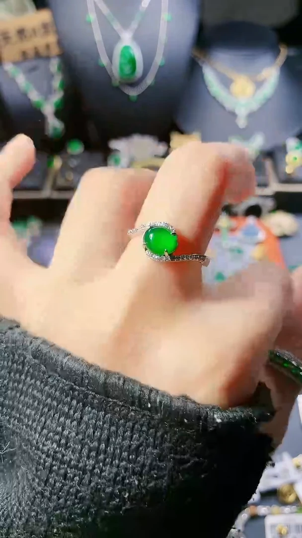 【闪购商品】翡翠戒指银S925镶嵌戒指