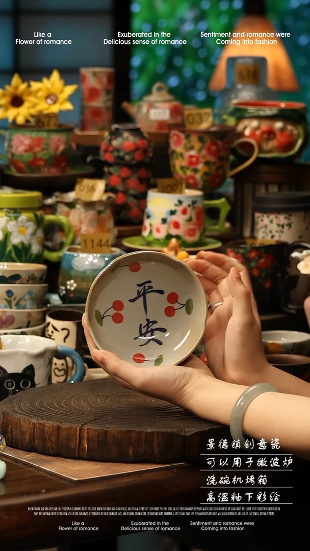 陶瓷景德镇高温釉下彩手工手绘款式