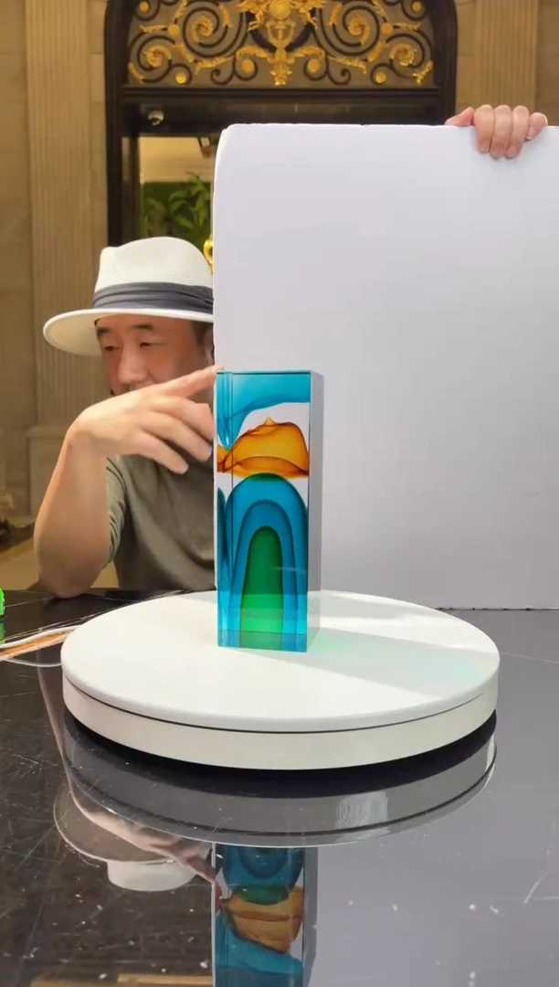 【闪购商品】摆件AJ06014湖水蓝艺术琉璃摆件