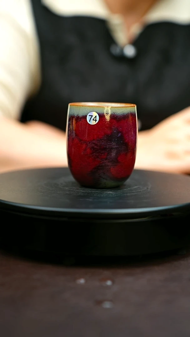 74#原矿钧瓷炉钧釉闻香杯