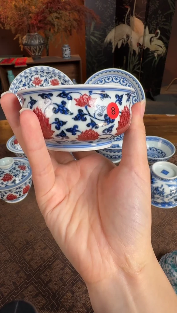 杯子永明尚玩缠枝莲炉式杯