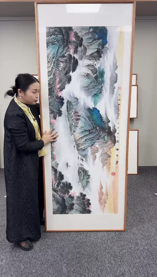 国画旭日东升210*80