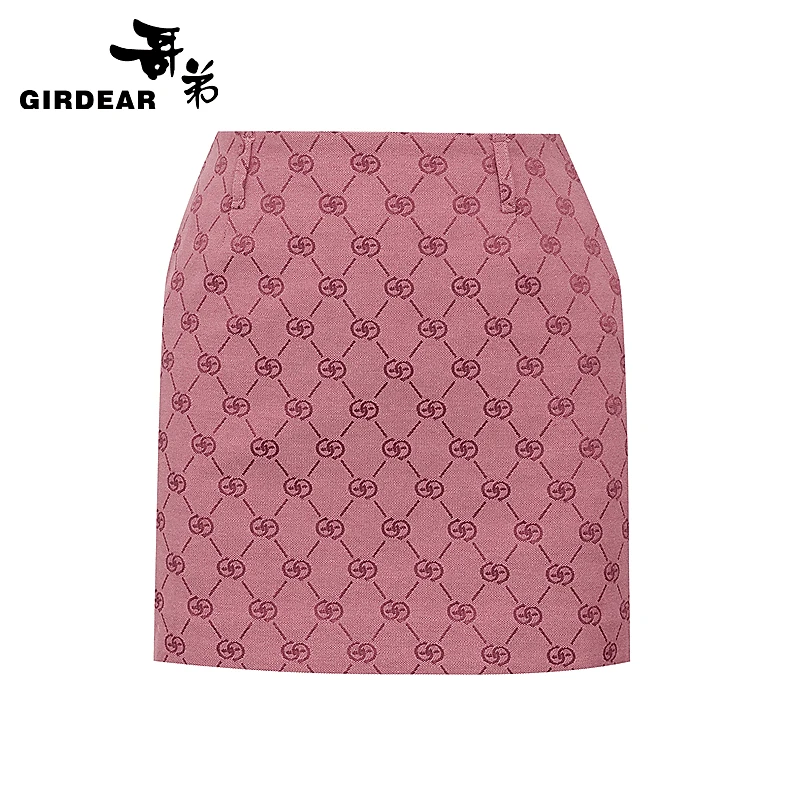 GIRDEAR/哥弟经典百搭舒适通勤同心协力双G提花包臀短裙女-120021