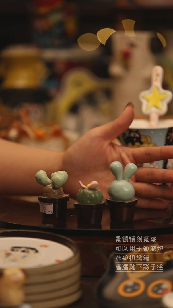 陶瓷景德镇可爱陶瓷釉下彩绘设计师款