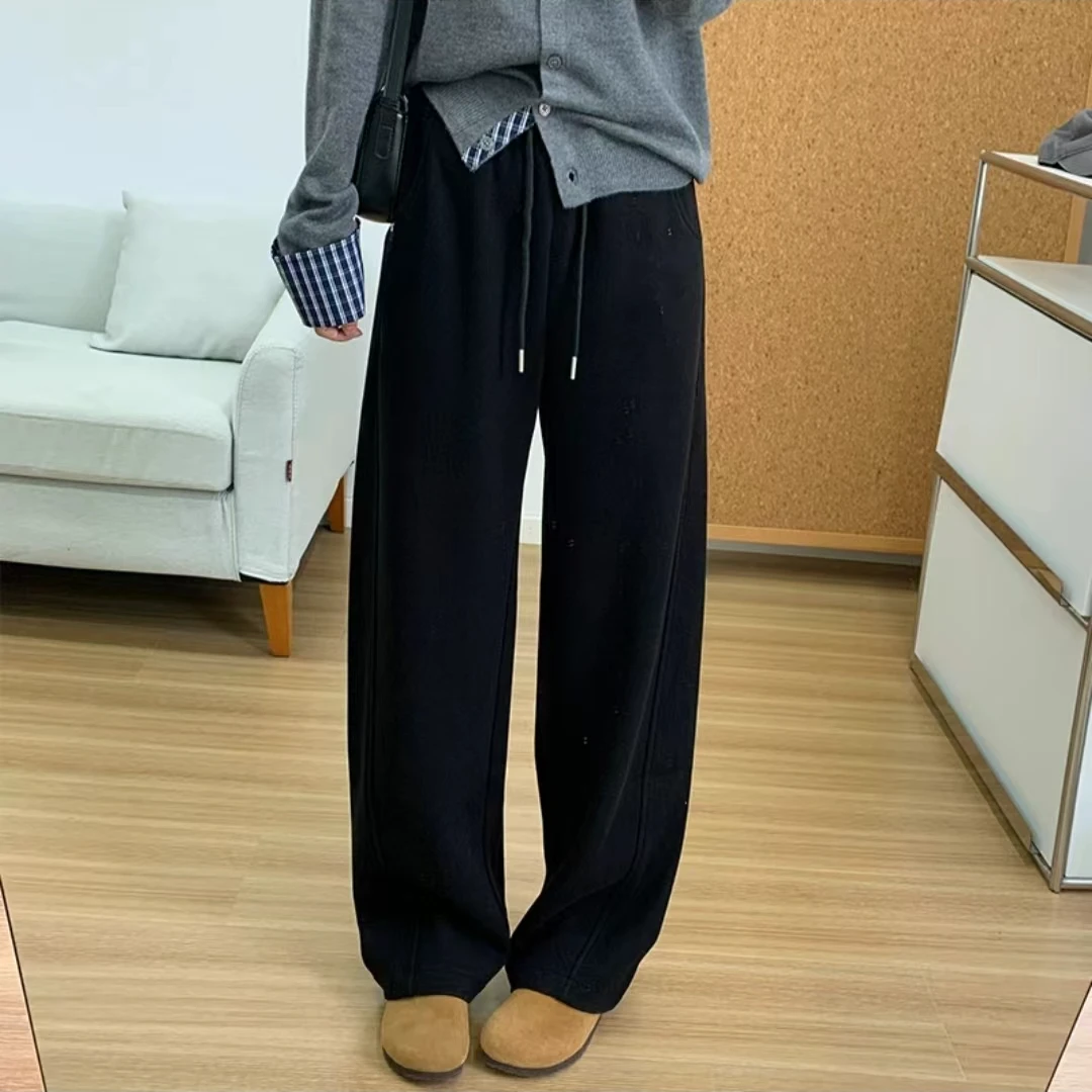 【艾萱萱】55612款毛呢休闲加厚百搭弯刀裤 约100