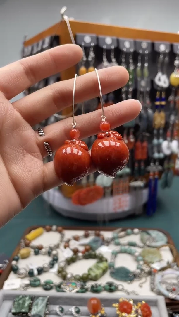 【闪购商品】翡翠耳饰银S925镶嵌饰品