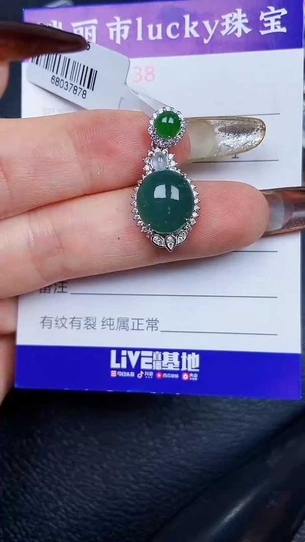 颈饰银S925镶嵌翡翠1738