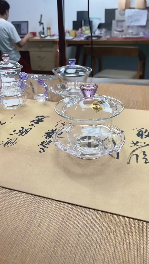 晶彩禾荷盖碗（浅粉色）