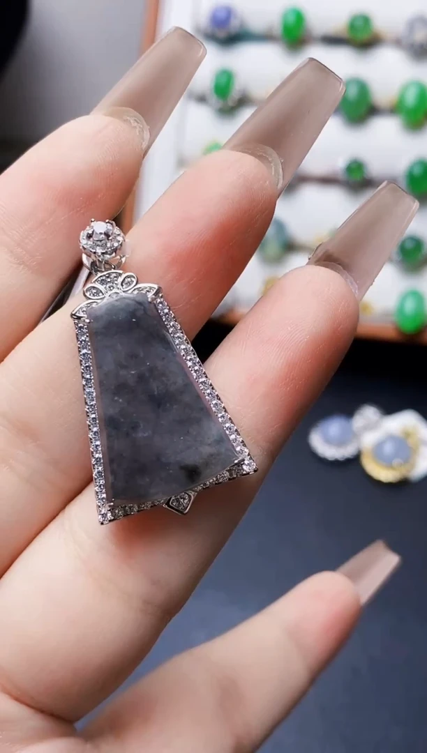 银S925镶嵌戒指翡翠3196