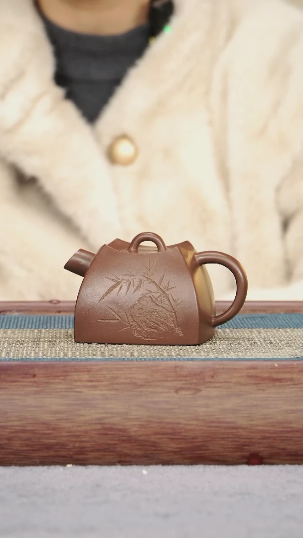 【闪购商品】紫砂茶壶老紫泥四方巨轮