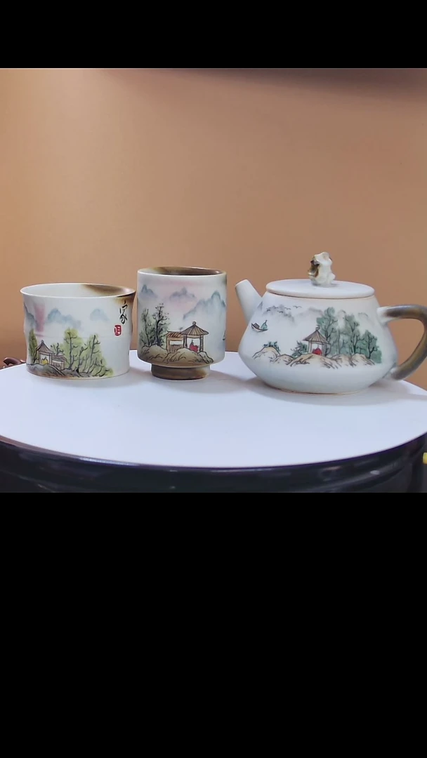 【闪购商品】套装柴烧山水三件套礼盒装