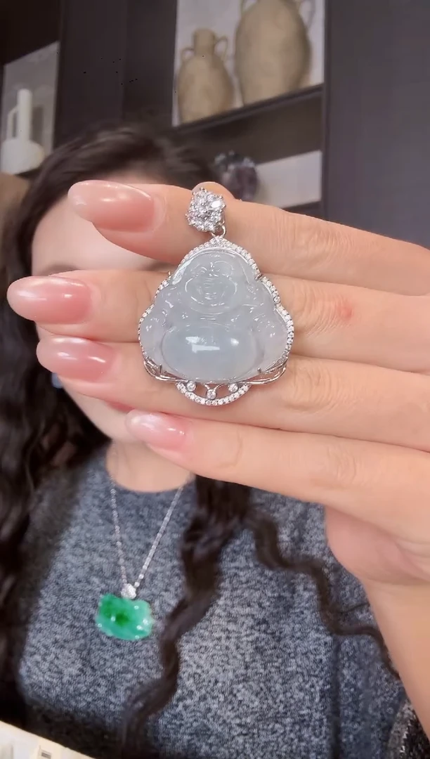 颈饰银S925镶嵌翡翠吊坠84