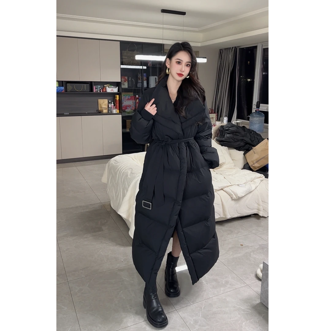 【璐璐专属A】鹅绒2024冬季长款羽绒派克服气质设计师款 YB24178
