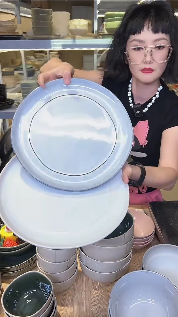 瓷480外贸尾货高温釉下彩陶瓷餐具默认微瑕