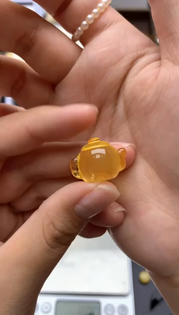 【闪购商品】琥珀珠宝奇石未镶嵌089琥珀蜜蜡花粉有纹水胆介意勿拍