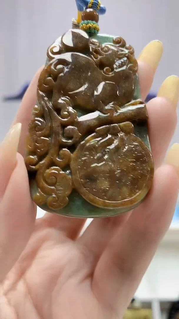 定制翡翠未镶嵌4917DD-毛货挂件76