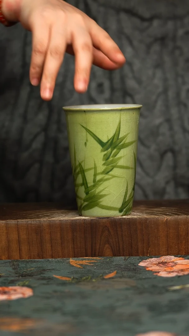 杯釉下彩手工手绘同款陶器