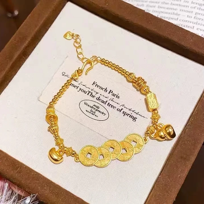 钛钢手链 钱币葫芦元宝手链