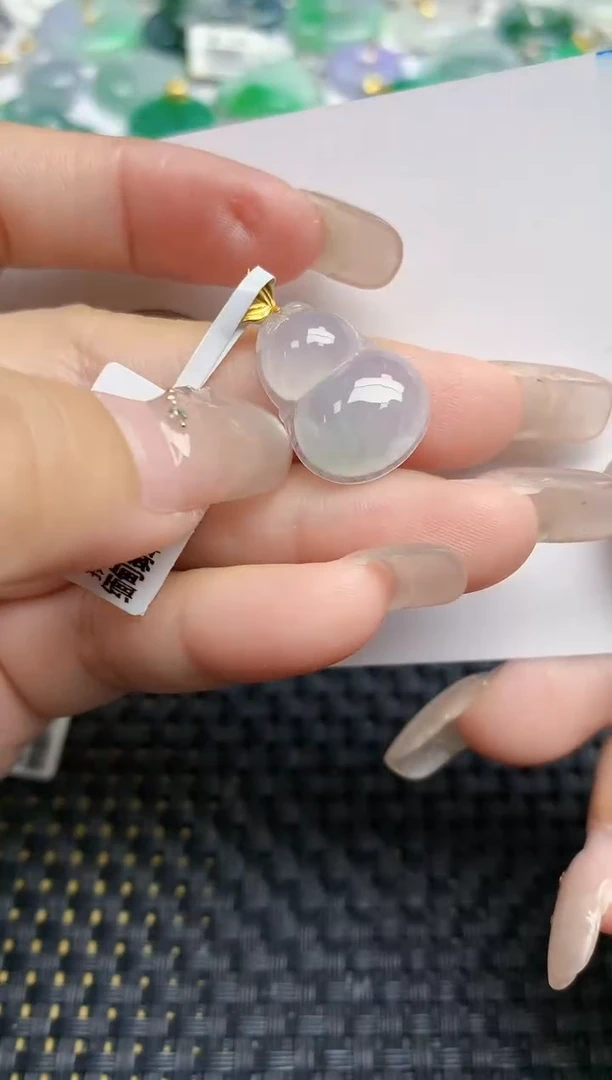 颈饰18K金镶嵌翡翠天然缅甸A货翡翠百元以上9元证书费自理