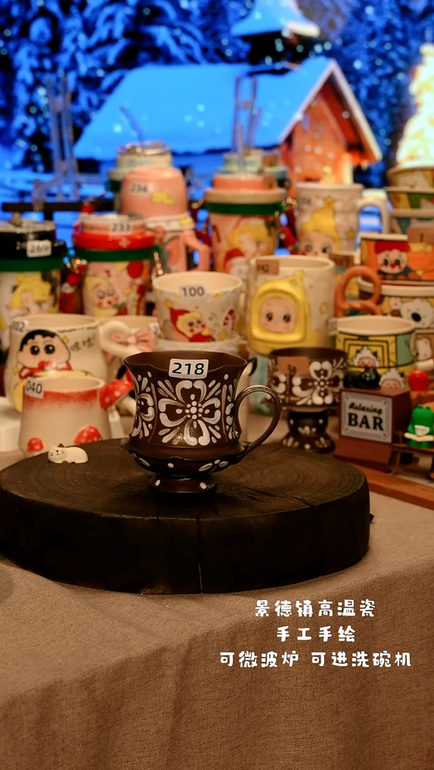 陶瓷218景德镇设计师款高温陶瓷手工手绘餐具盘子